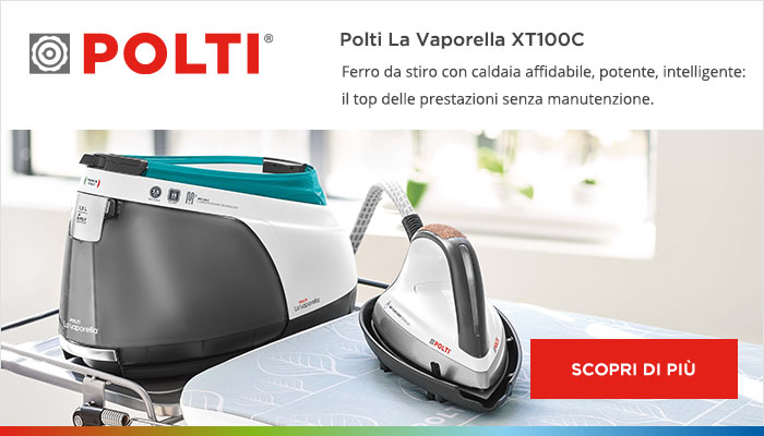 Scopri di più su Polti La Vaporella XT100C Scopri di più su Polti La Vaporella XT100C: il ferro da stiro con caldaia affidabile potente e intelligente per il top delle prestazioni senza manutenzione.