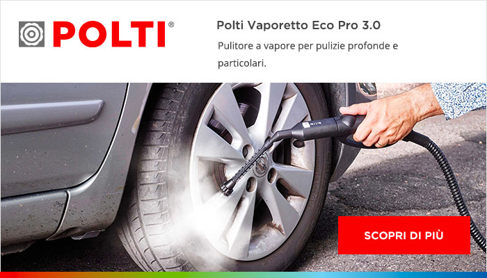 Scopri di più su Polti Vaporetto Eco Pro Scopri di più su Polti Vaporetto Eco Pro: il pulitore a vapore per pulizie profonde e particolari.