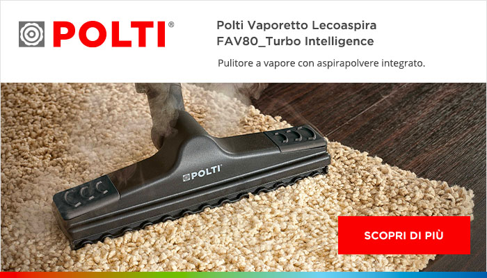 Scopri di più su Polti Vaporetto Lecoaspra FAV80 Turbo Intelligence: il pulitore a vapore con aspirapolvere integrato.